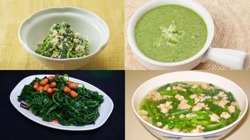 Một số món ăn ngon và dinh dưỡng từ cải bó xôi tươi sạch