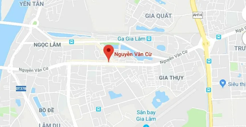 Đường Nguyễn Văn Cừ, Long Biên vào buổi sáng. Alt text chứa từ khóa chính