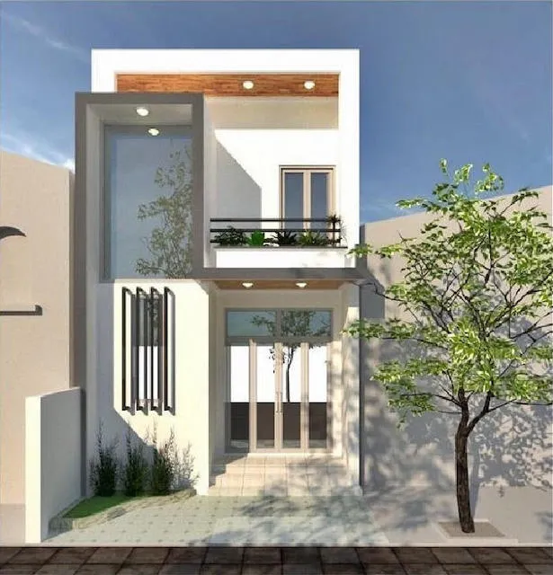 Mẫu nhà 1 trệt 1 lầu mái thái hiện đại với ban công tầng 2 rộng rãi