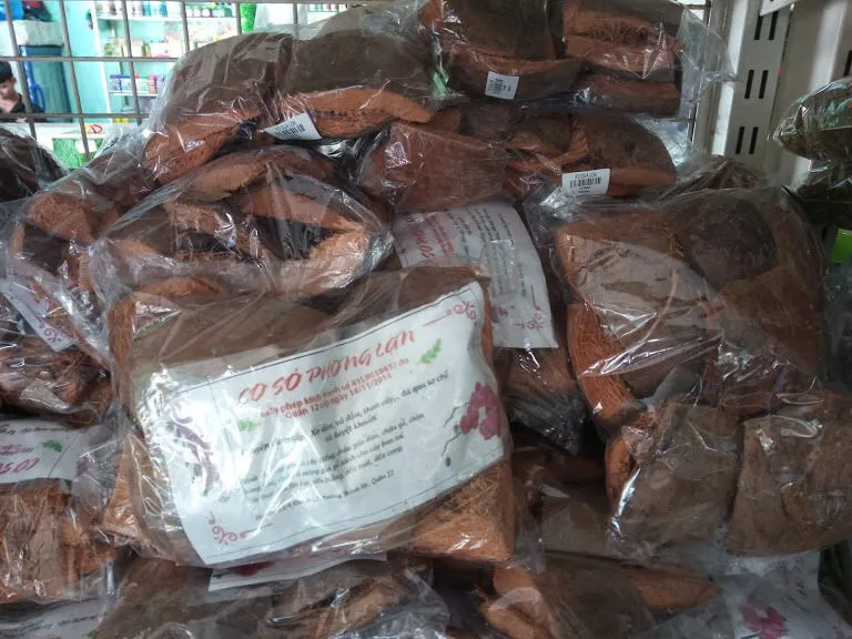 Xơ dừa miếng lớn đã được xử lý và cắt sẵn để trồng lan