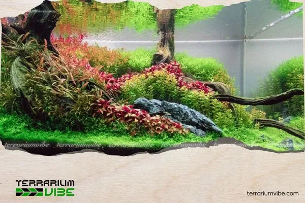 Hình ảnh minh họa quá trình cố định rêu và cây bám đá bằng các vật liệu khác nhau