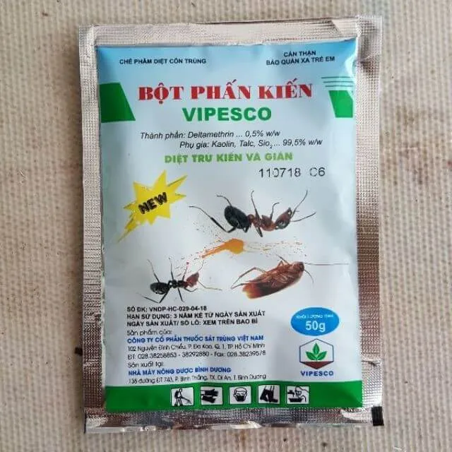 Bột phấn diệt kiến Vipesco dạng gói tiện dụng