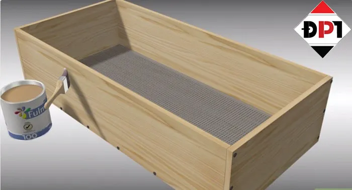 Hoàn thiện thùng gỗ bằng cách sơn lót và chống thấm