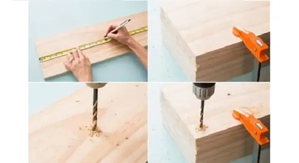 Bước 2: Tạo Lỗ Treo Ở Các Tấm Gỗ