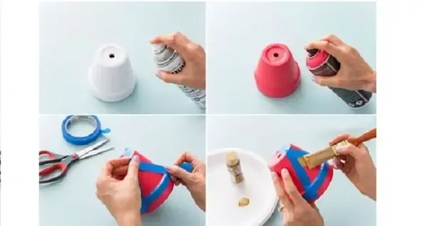 Bước 1: Tạo Các Chậu Có Màu Yêu Thích