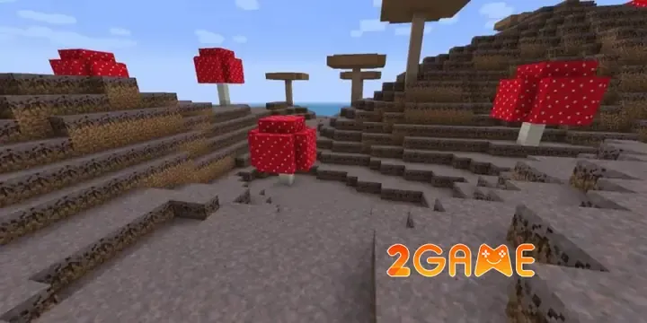 Cận cảnh một cấu trúc farm nấm tự động trong Minecraft sử dụng Redstone và Piston để thu hoạch Nấm Khổng Lồ