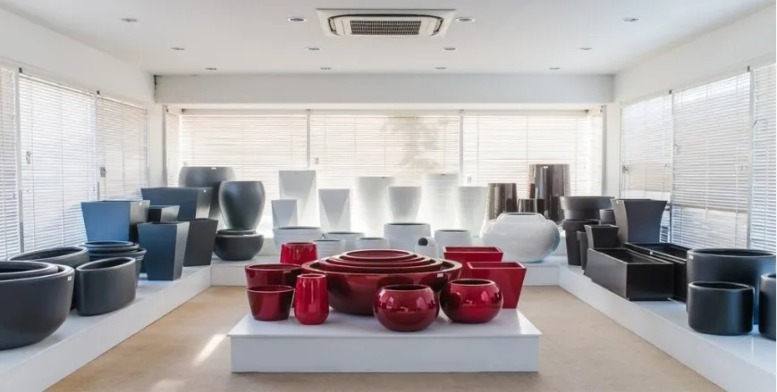 Một mẫu chậu composite hiện đại, phù hợp để trồng cây tắc cảnh trong nhà