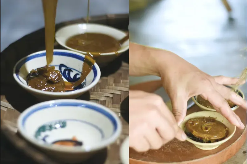 Khối đường mía thành phẩm sau khi cô đặc từ nước mía, hoàn thành cách trồng mía ép nước