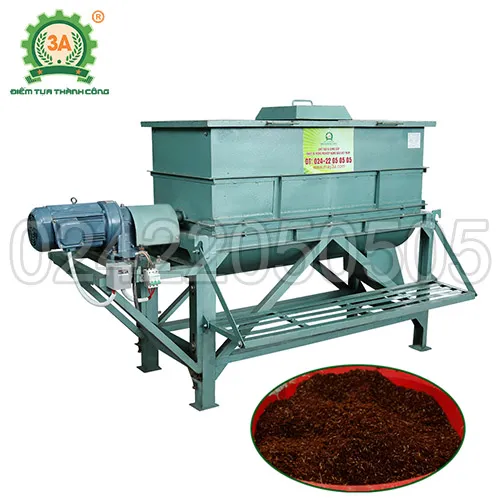 Máy trộn thức ăn gia súc trục ngang 3A5,5kW sử dụng trong trộn giá thể trồng nấm hương