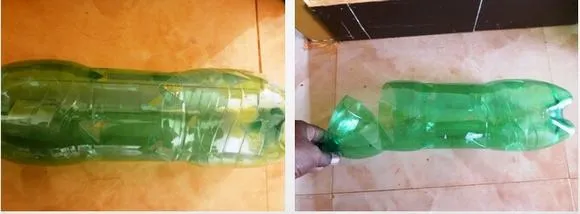 Hình ảnh cận cảnh các lỗ khoét trên thân chai, cần vừa đủ kích thước củ hành